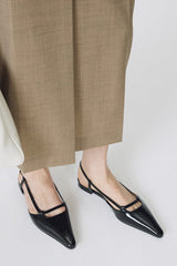Faux Leather Pointed Toe Slingback Stiletto Heel Pumps