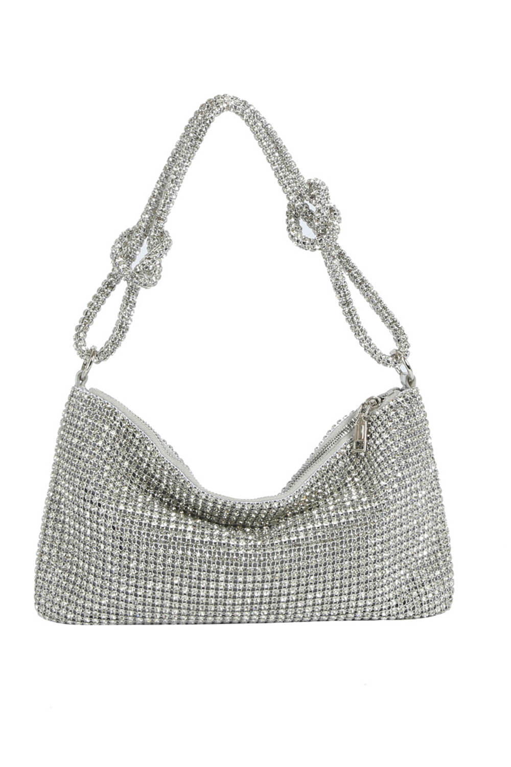 Diamante Rhinestone Knotted Hobo Shoulder Bag