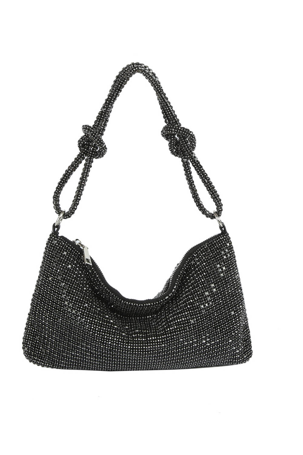 Diamante Rhinestone Knotted Hobo Shoulder Bag