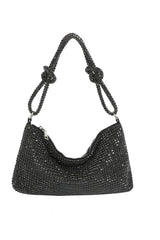 Diamante Rhinestone Knotted Hobo Shoulder Bag