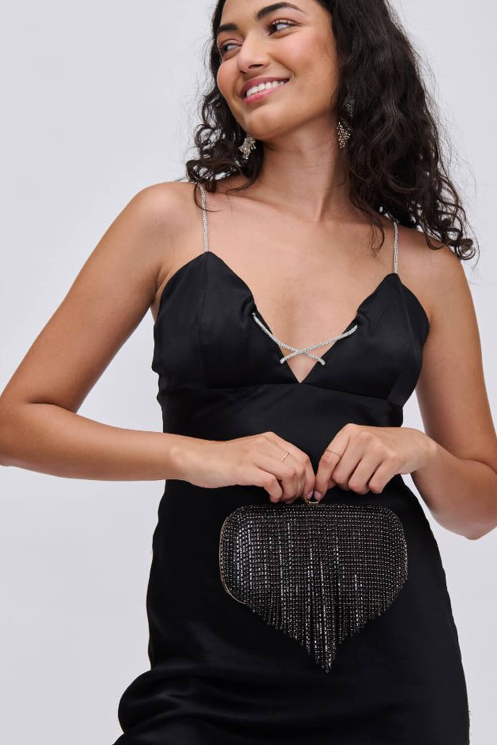 Rhinestone Fringe Evening Clutch
