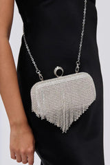 Rhinestone Fringe Evening Clutch
