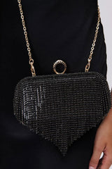 Rhinestone Fringe Evening Clutch