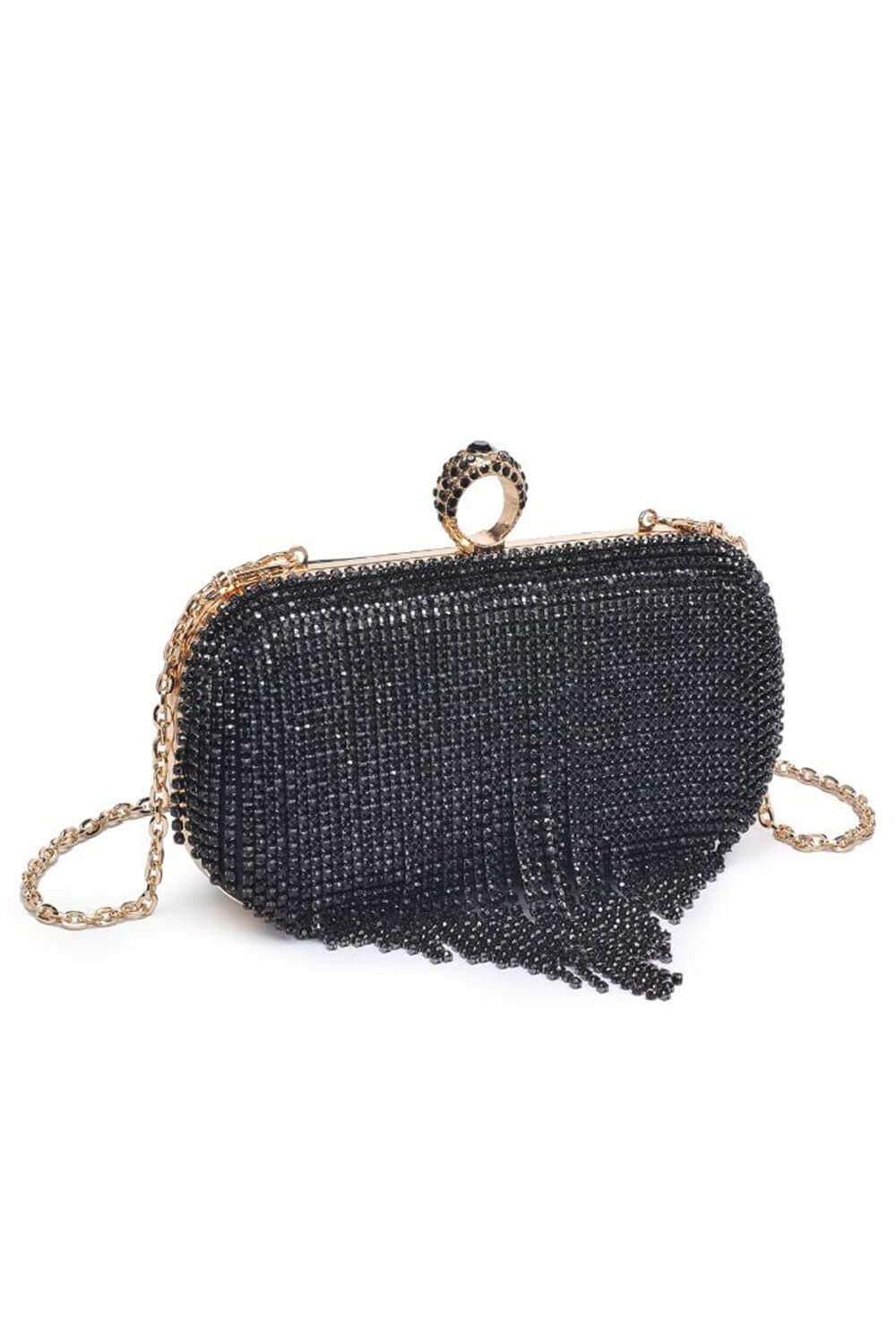 Rhinestone Fringe Evening Clutch
