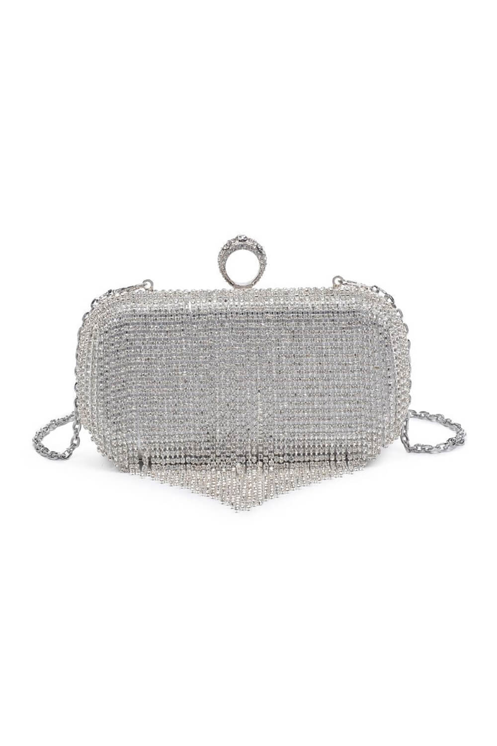 Rhinestone Fringe Evening Clutch