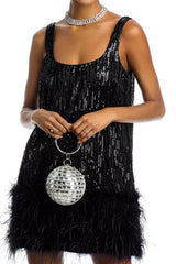 Rhinestone Disco Ball Evening Clutch Bag
