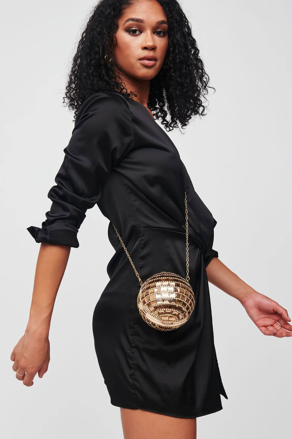 Rhinestone Disco Ball Evening Clutch Bag