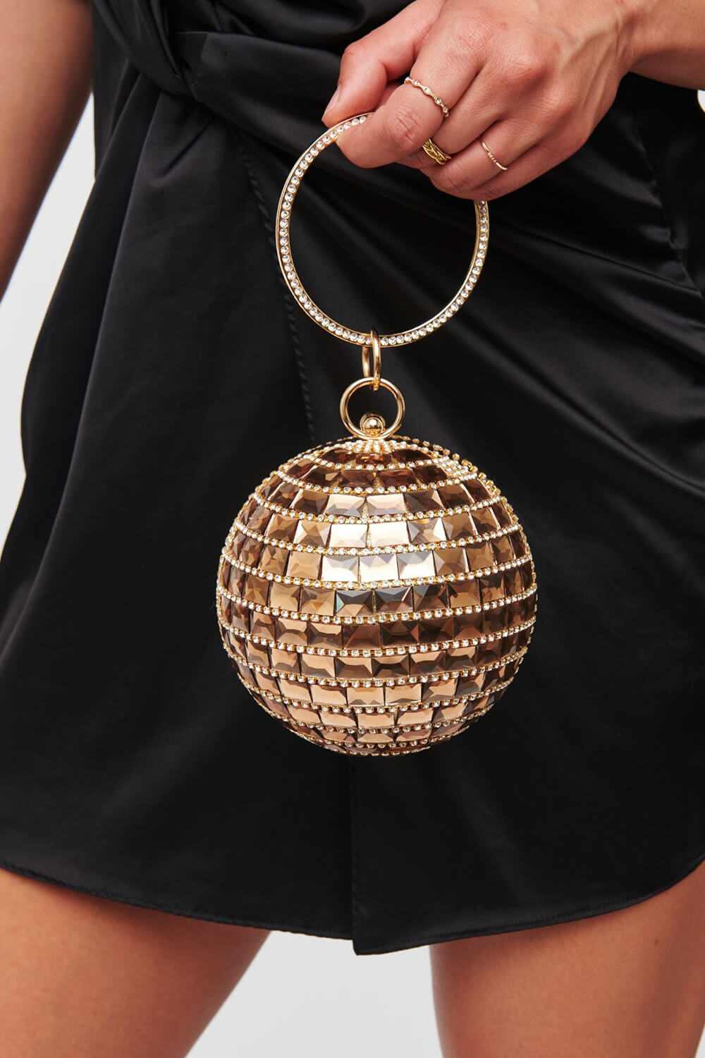Rhinestone Disco Ball Evening Clutch Bag