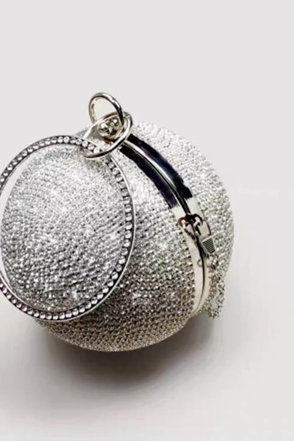 Rhinestone Embellished Disco Ball Evening Purse