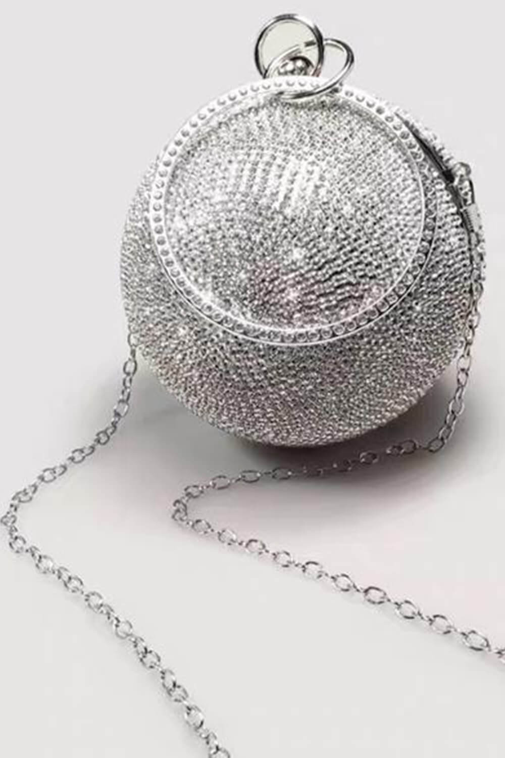 Rhinestone Embellished Disco Ball Evening Purse