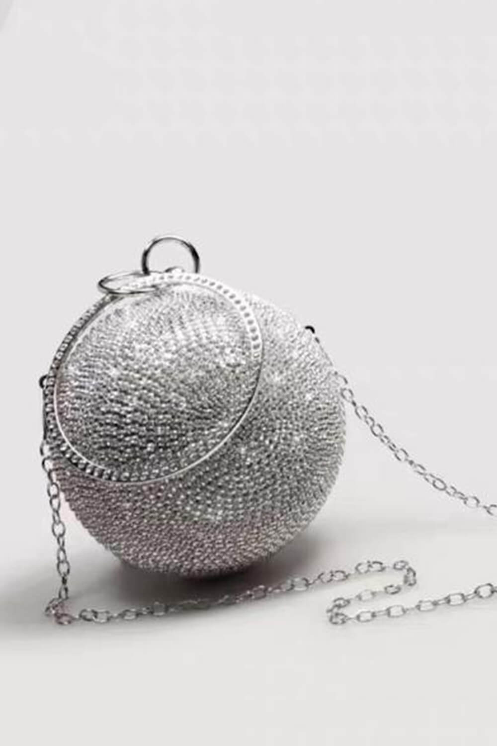Rhinestone Embellished Disco Ball Evening Purse