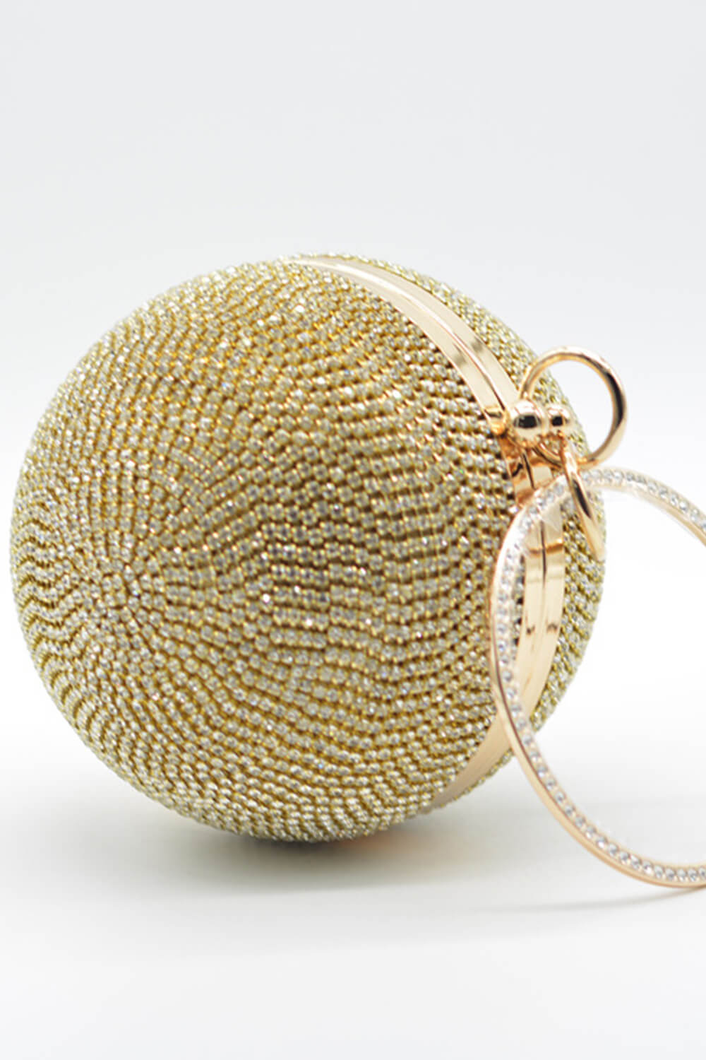 Rhinestone Embellished Disco Ball Evening Purse