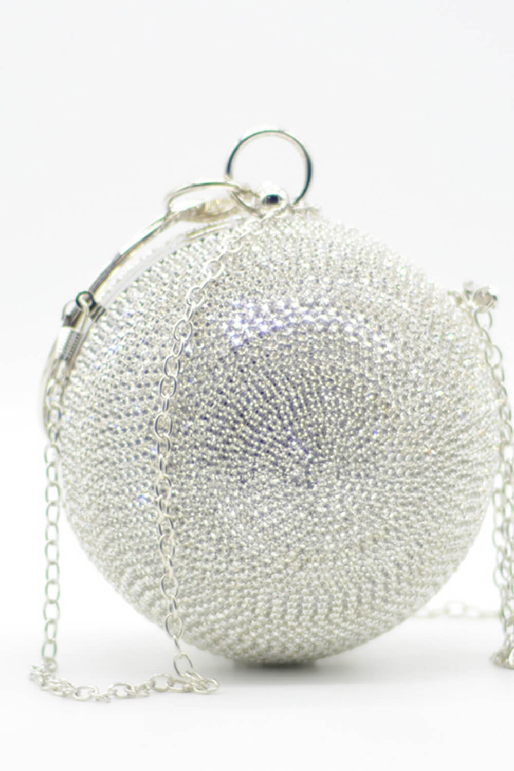 Rhinestone Embellished Disco Ball Evening Purse