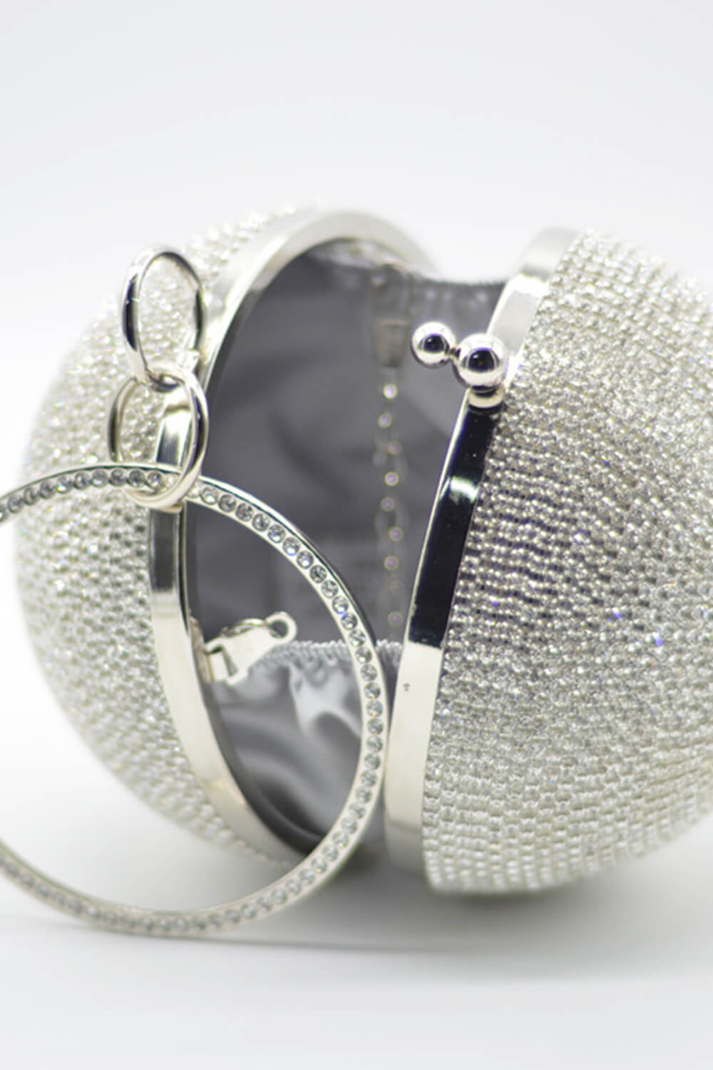 Rhinestone Embellished Disco Ball Evening Purse