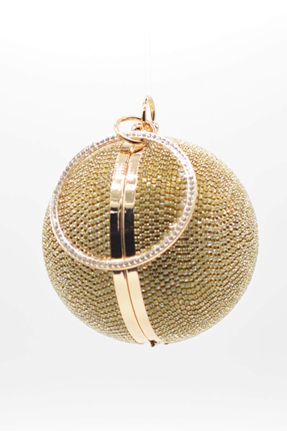 Rhinestone Embellished Disco Ball Evening Purse
