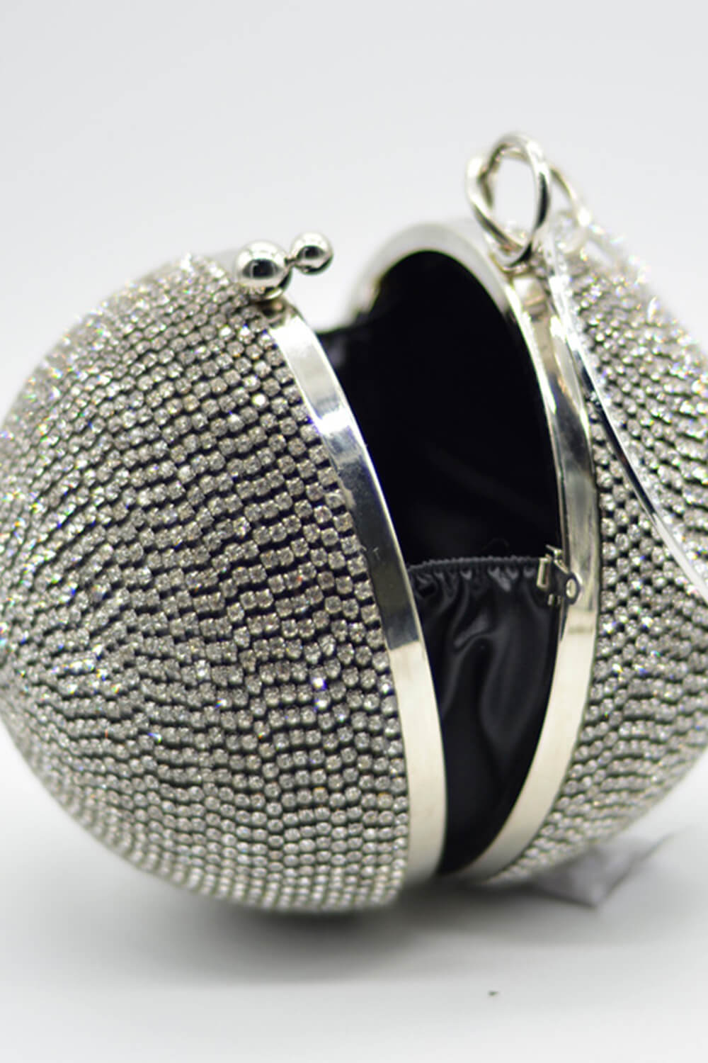 Rhinestone Embellished Disco Ball Evening Purse