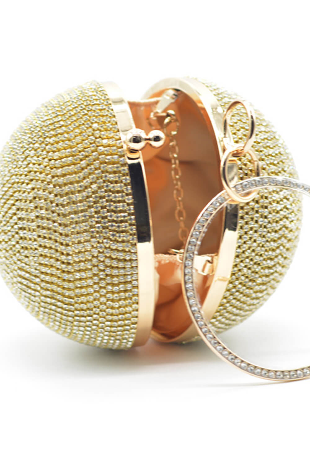 Rhinestone Embellished Disco Ball Evening Purse