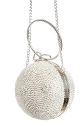 Rhinestone Embellished Disco Ball Evening Purse