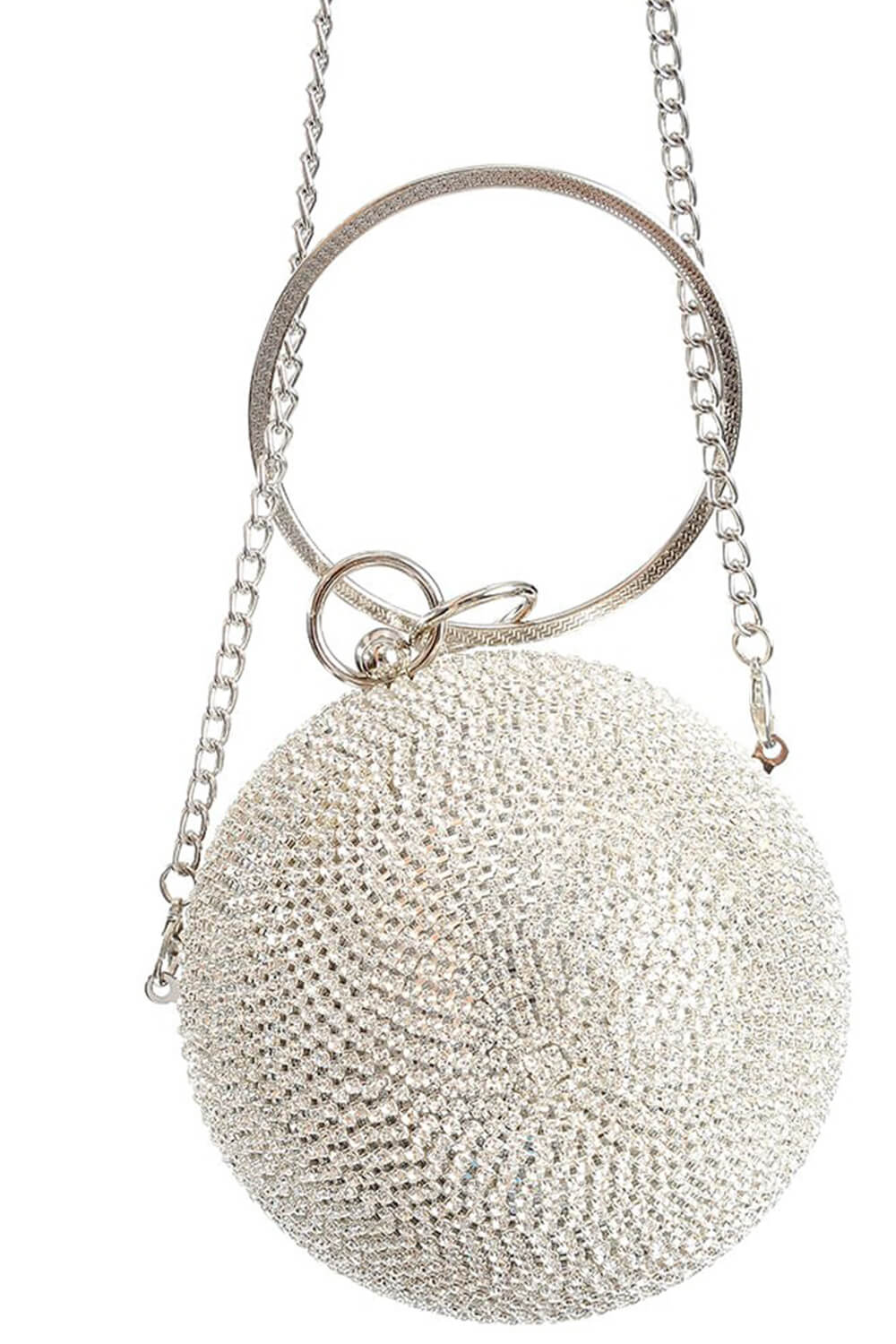 Rhinestone Embellished Disco Ball Evening Purse