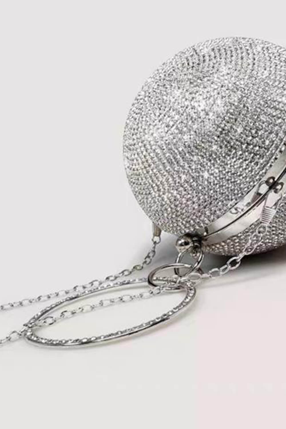 Rhinestone Embellished Disco Ball Evening Purse
