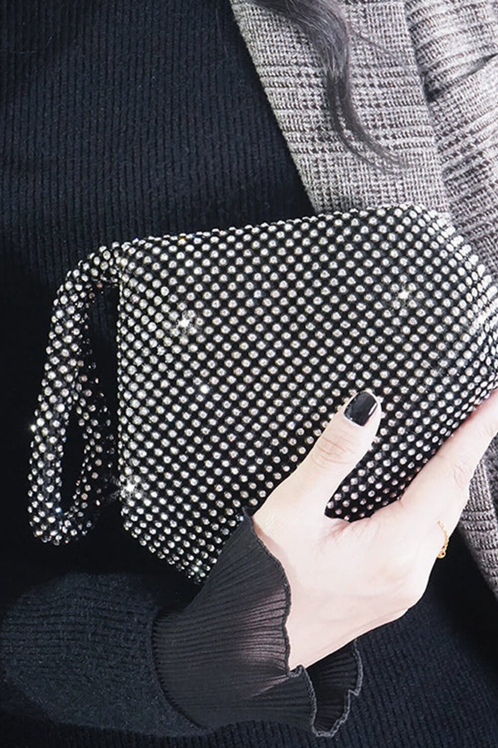 All Over Rhinestone Evening Mini Clutch Handbag