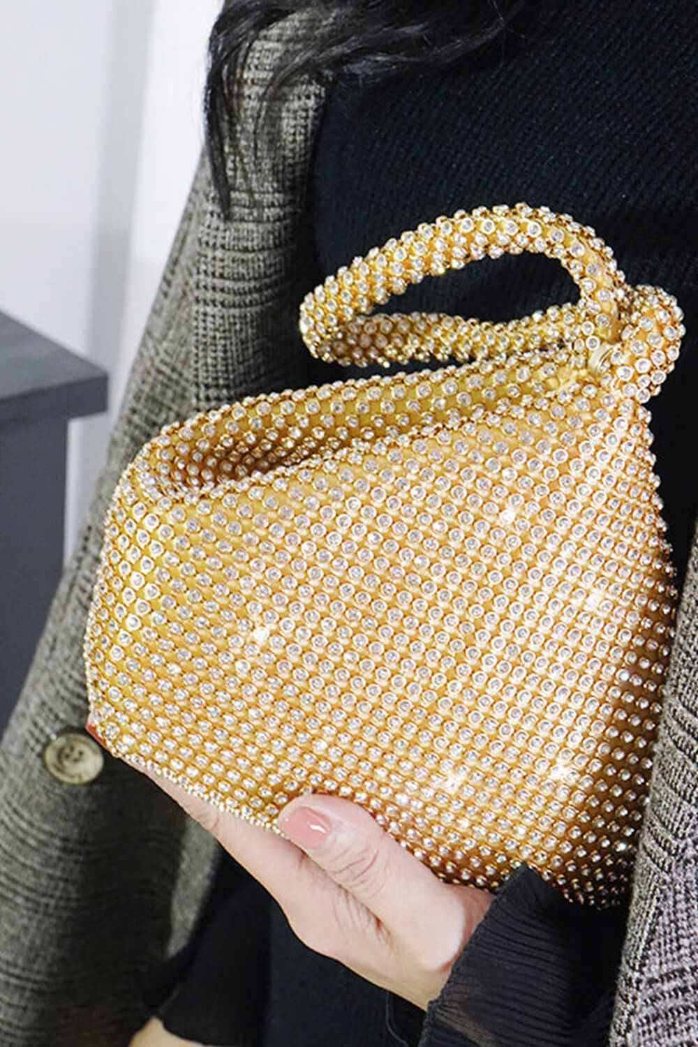 All Over Rhinestone Evening Mini Clutch Handbag
