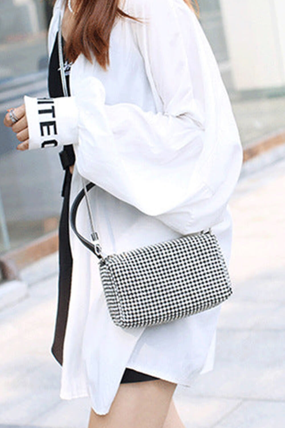 Mini Diamond-Like Rhinestones Baguette Bags Evening Crossbody Bag