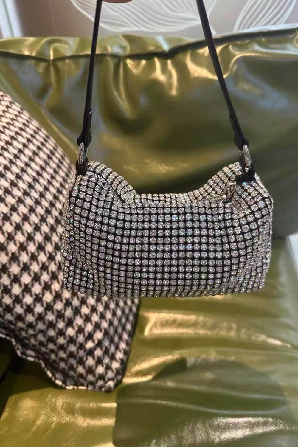 Mini Diamond-Like Rhinestones Baguette Bags Evening Crossbody Bag