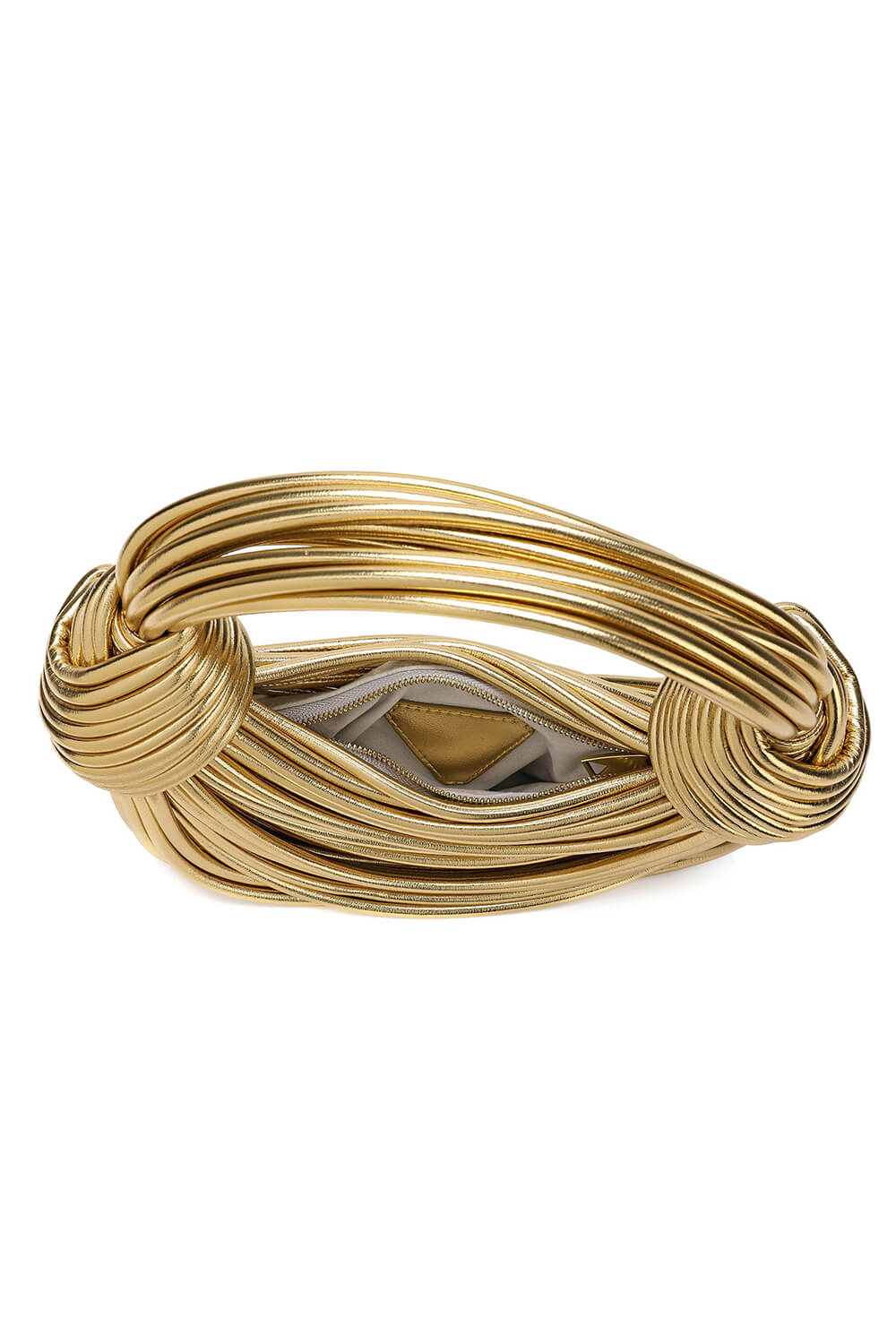 Faux Leather Noodles Knotted Top Handle Clutch Bags