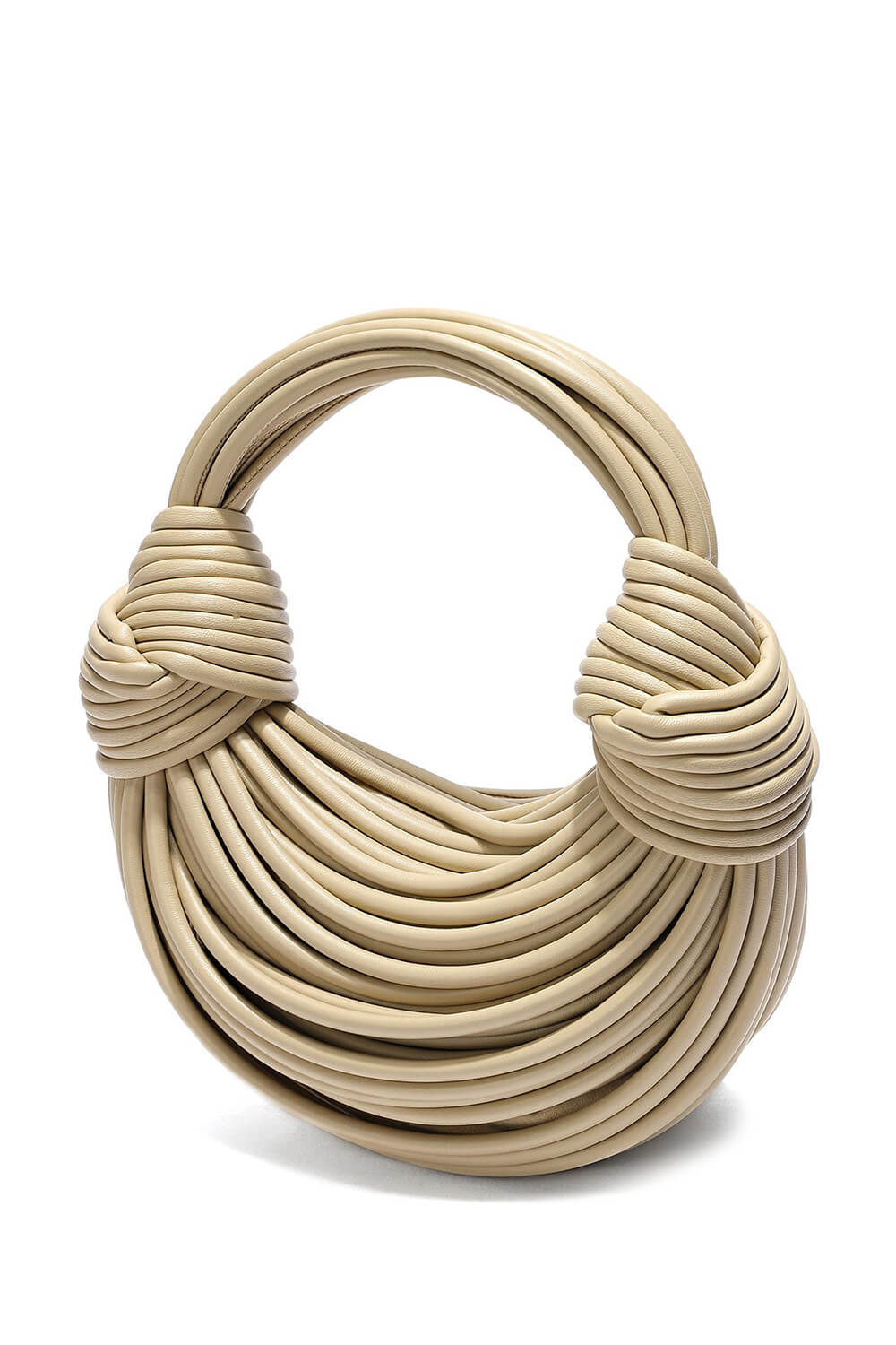 Faux Leather Noodles Knotted Top Handle Clutch Bags
