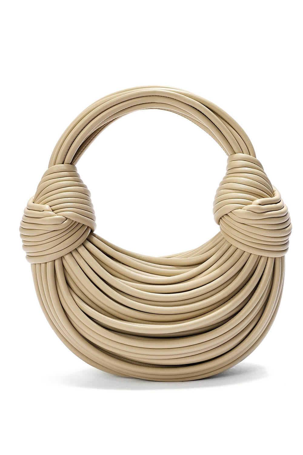 Faux Leather Noodles Knotted Top Handle Clutch Bags