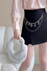 Faux Leather Noodles Knotted Top Handle Clutch Bags