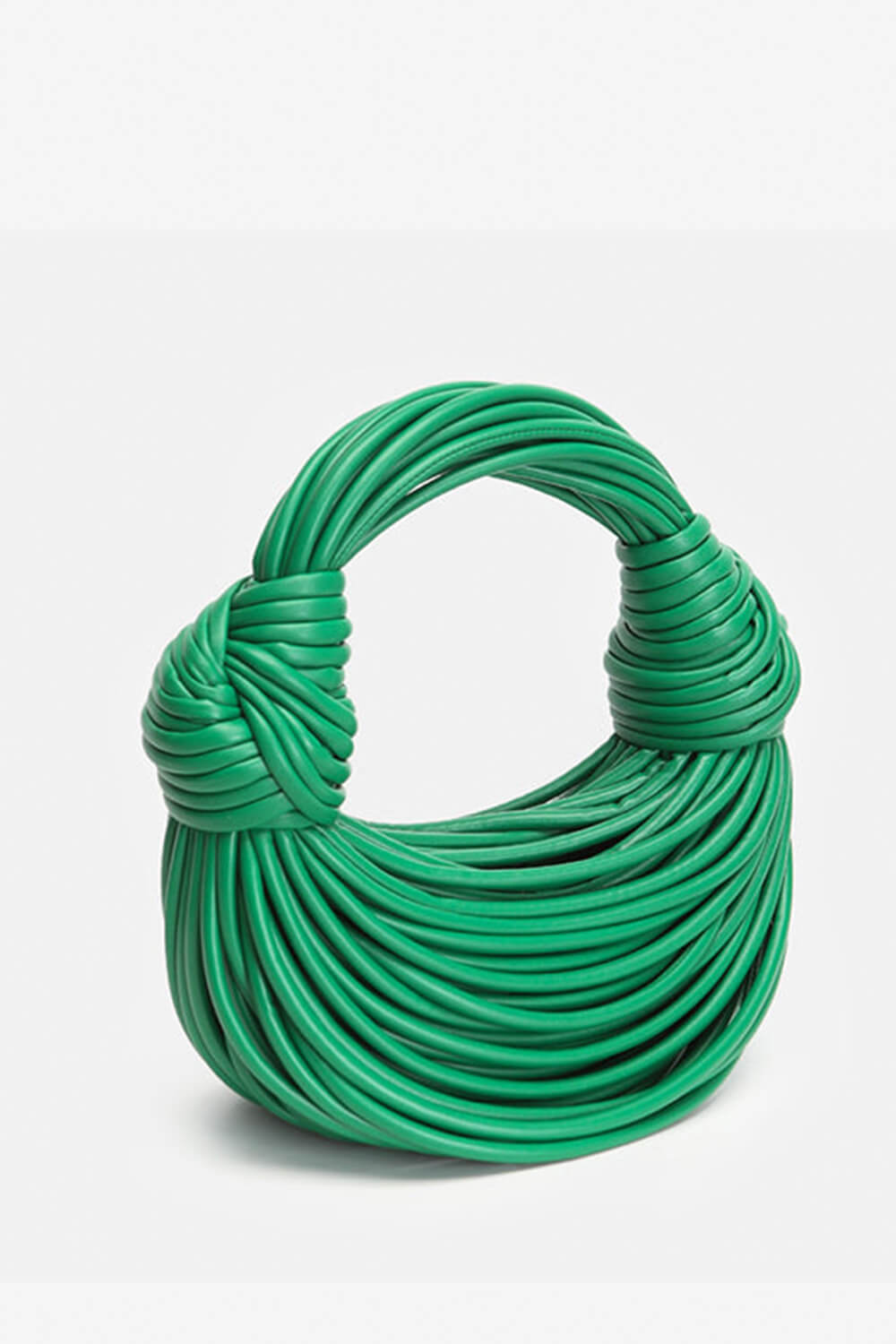 Faux Leather Noodles Knotted Top Handle Clutch Bags
