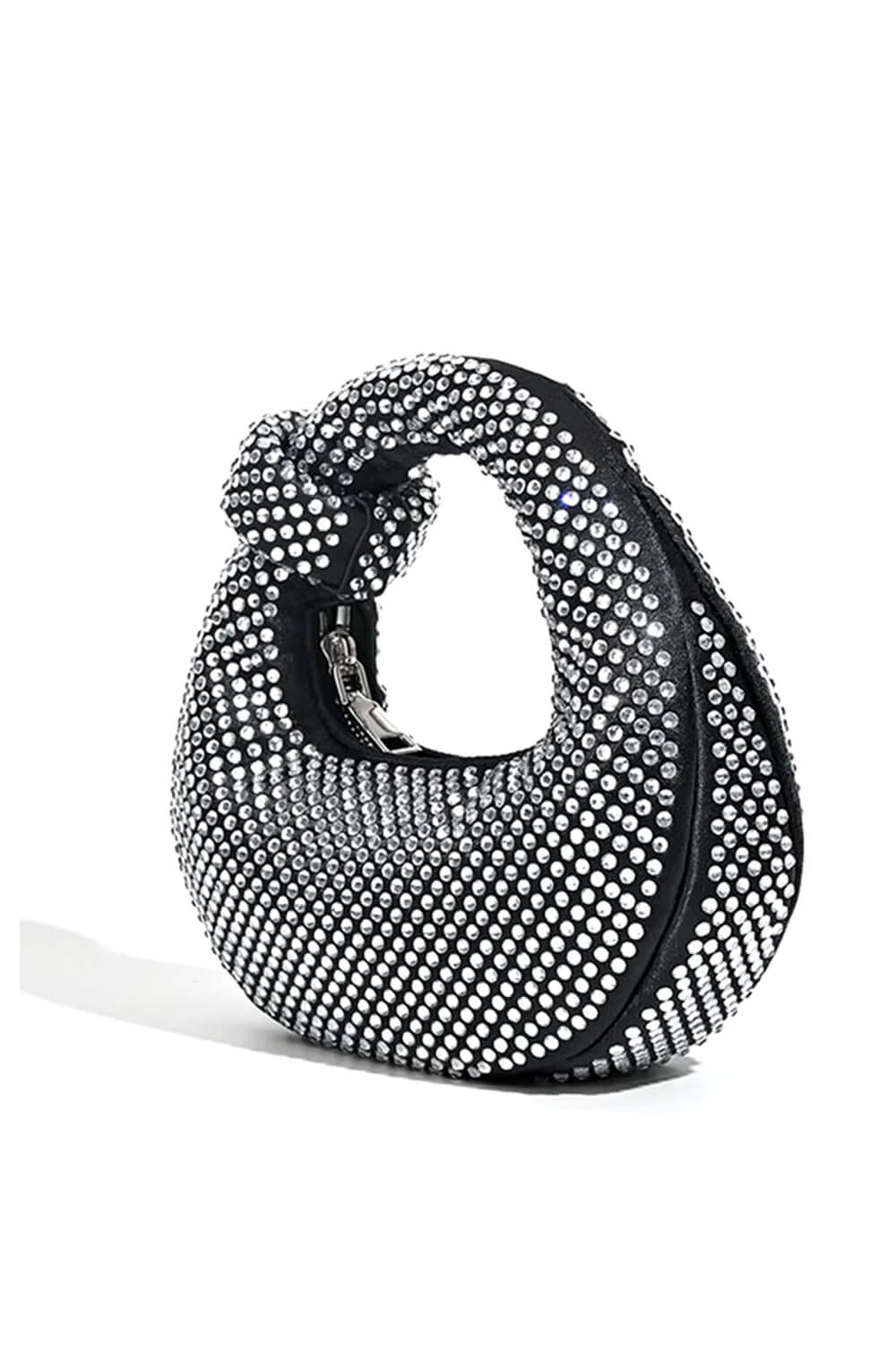 Crystal Loop-Handle Evening Moon Bag