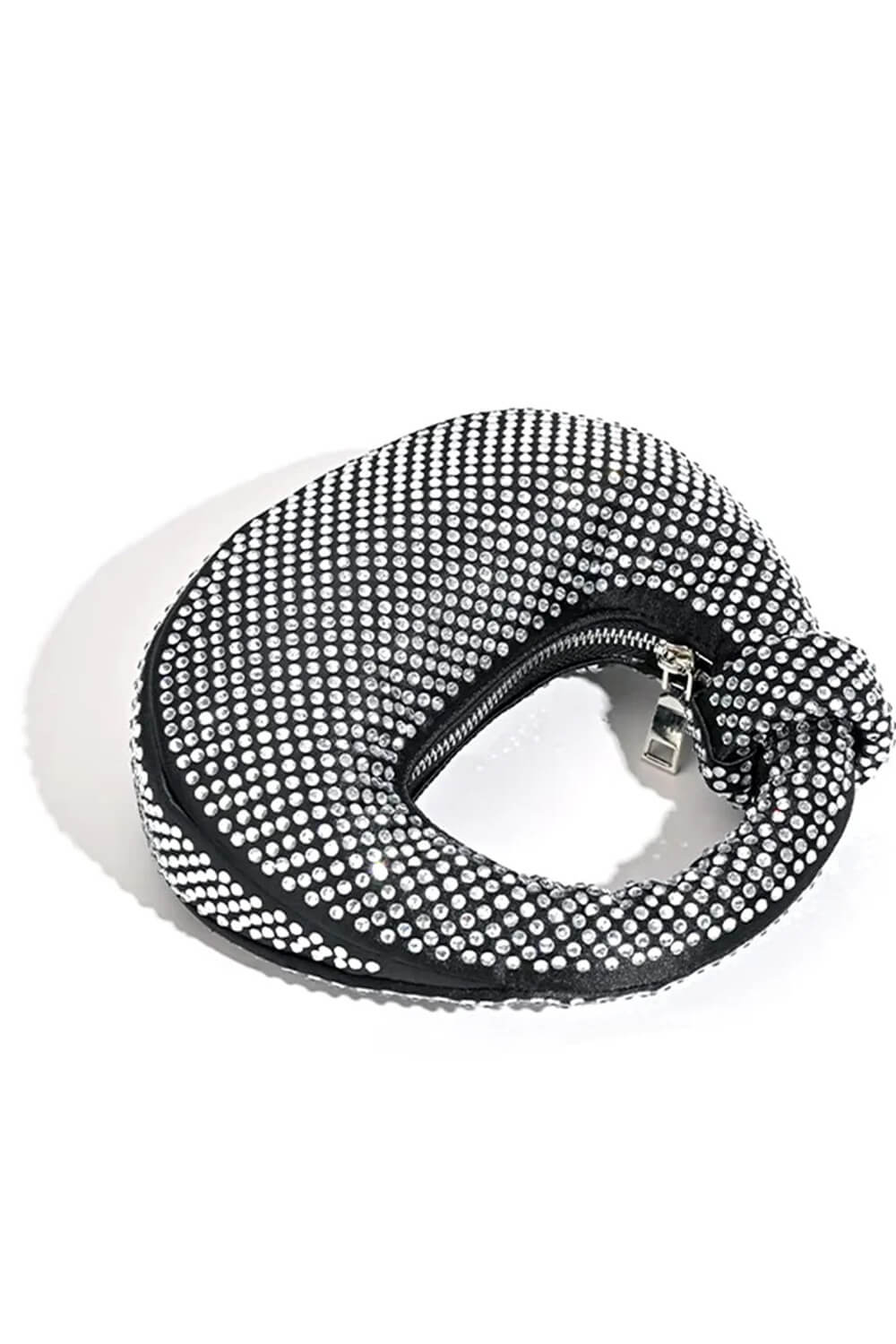Crystal Loop-Handle Evening Moon Bag