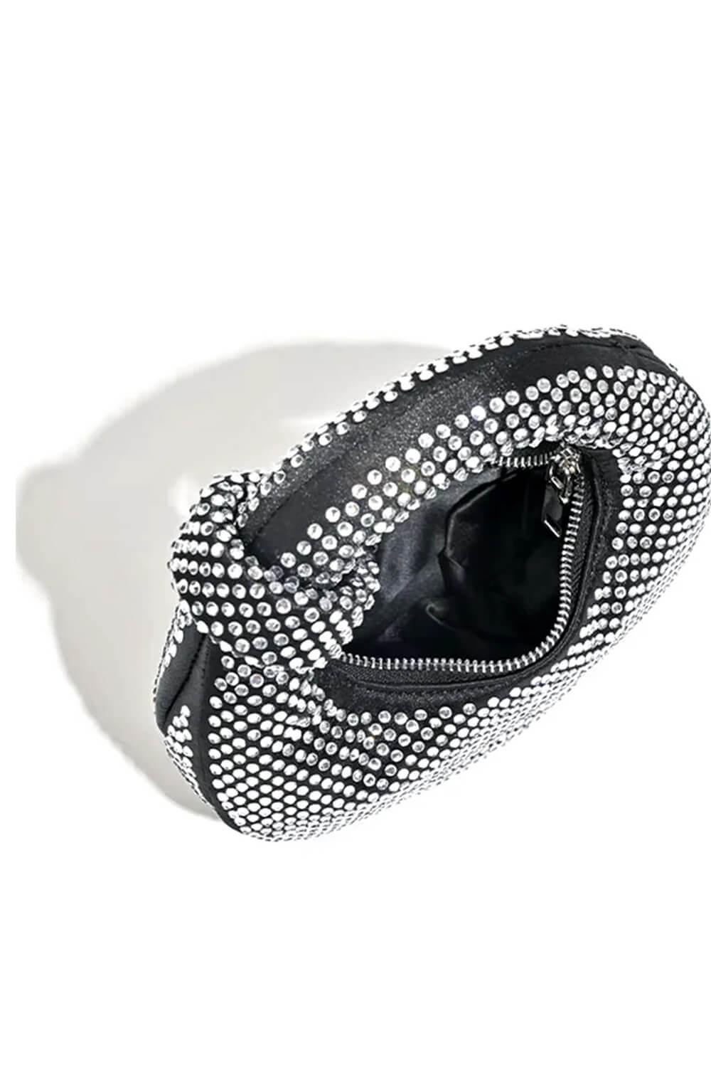 Crystal Loop-Handle Evening Moon Bag