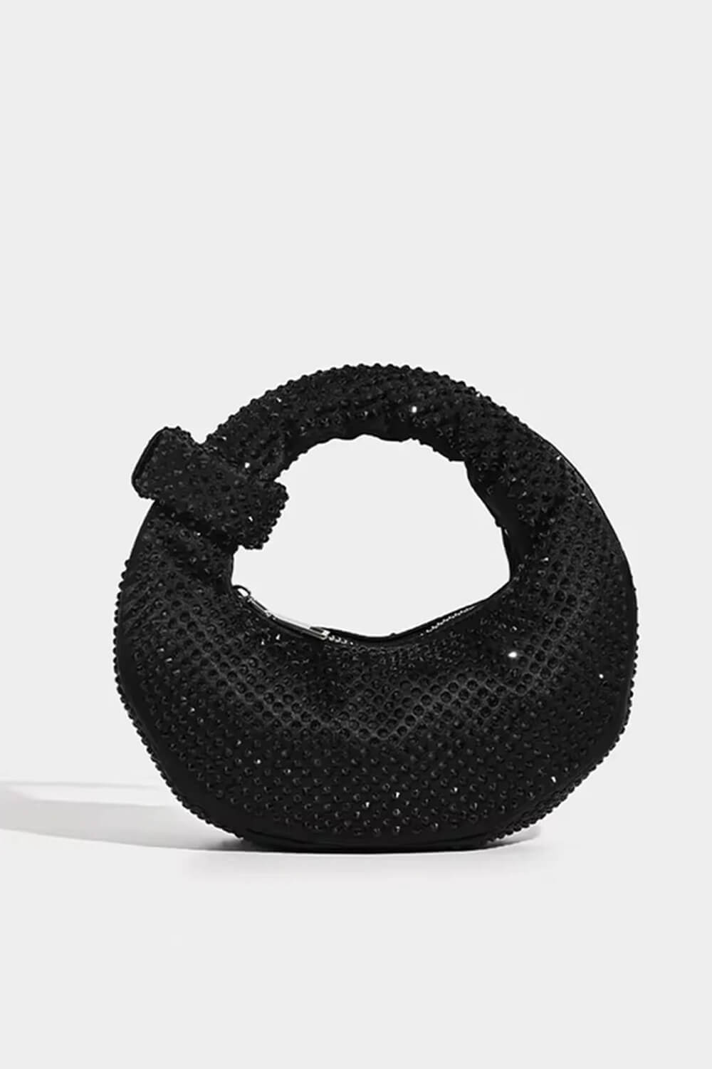 Crystal Loop-Handle Evening Moon Bag