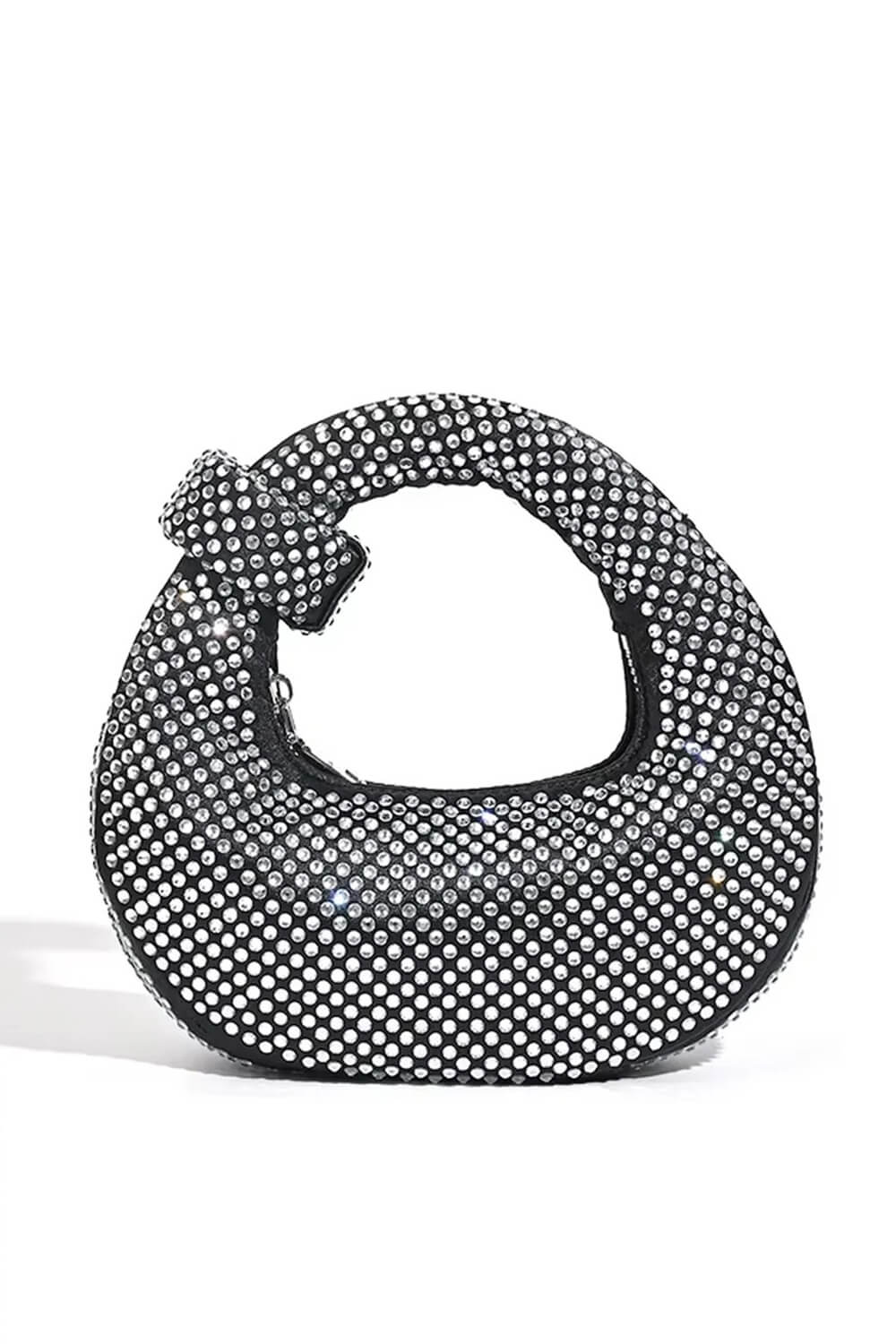 Crystal Loop-Handle Evening Moon Bag