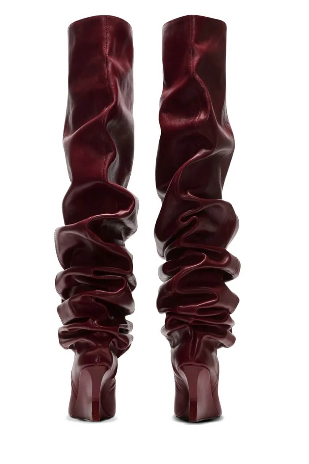 Ruched Pointed Toe Wedge Over-The-Knee Boots