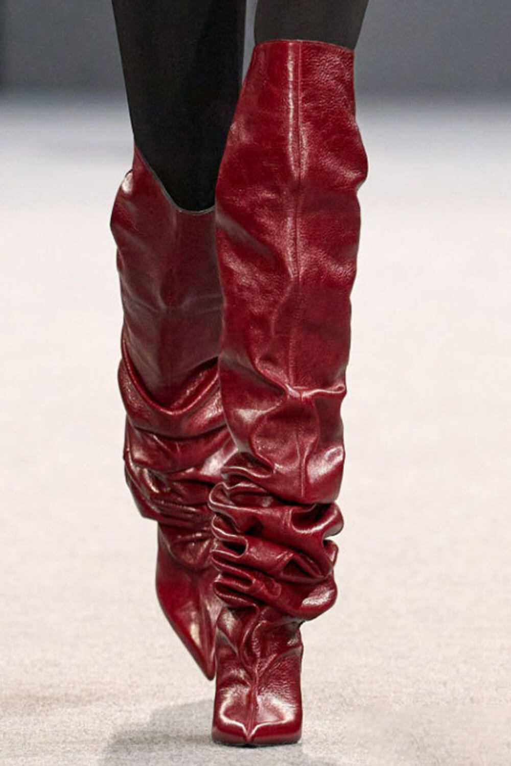 Ruched Pointed Toe Wedge Over-The-Knee Boots