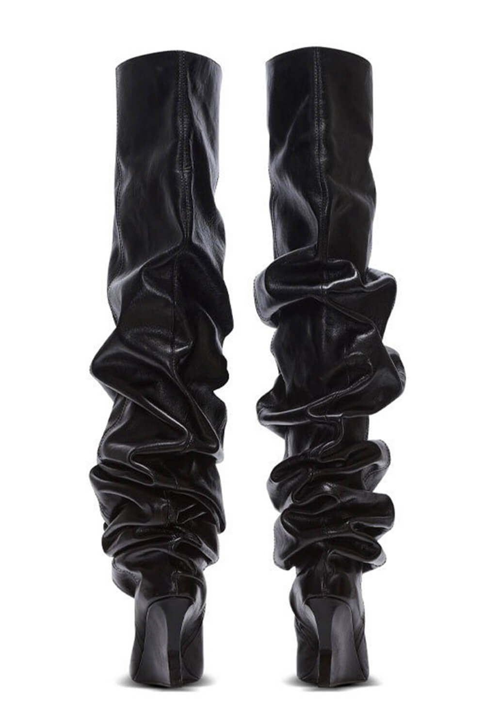 Ruched Pointed Toe Wedge Over-The-Knee Boots