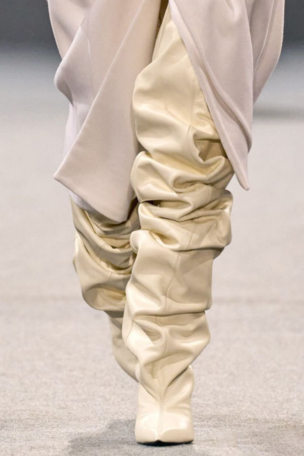 Ruched Pointed Toe Wedge Over-The-Knee Boots