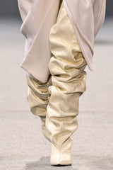 Ruched Pointed Toe Wedge Over-The-Knee Boots
