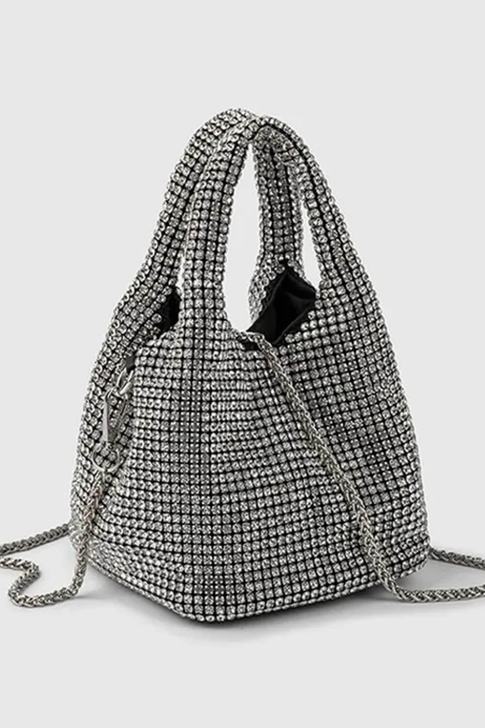 Crystals Embellished Slouchy Mini Tote Handbag