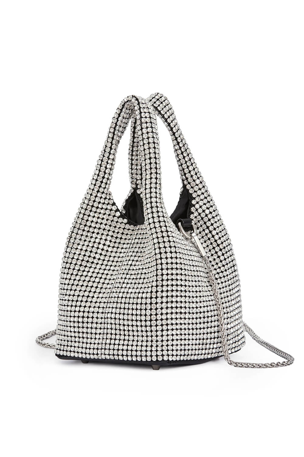 Crystals Embellished Slouchy Mini Tote Handbag