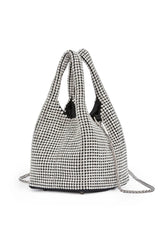 Crystals Embellished Slouchy Mini Tote Handbag
