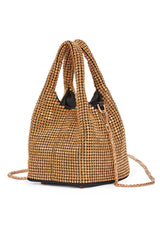 Crystals Embellished Slouchy Mini Tote Handbag