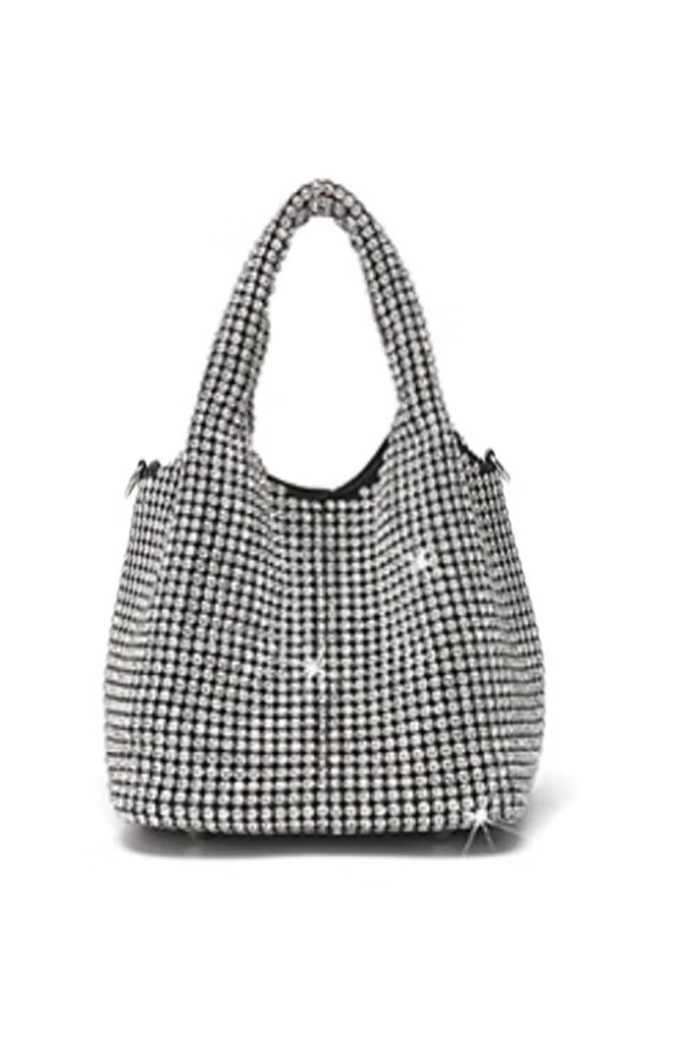 Crystals Embellished Slouchy Mini Tote Handbag