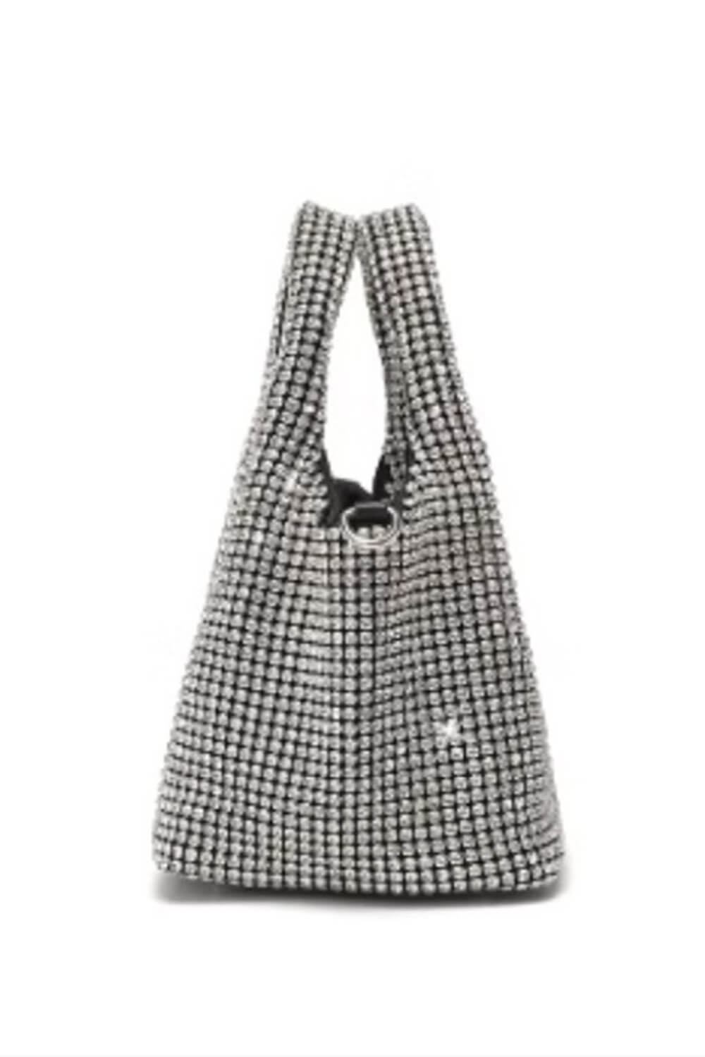 Crystals Embellished Slouchy Mini Tote Handbag