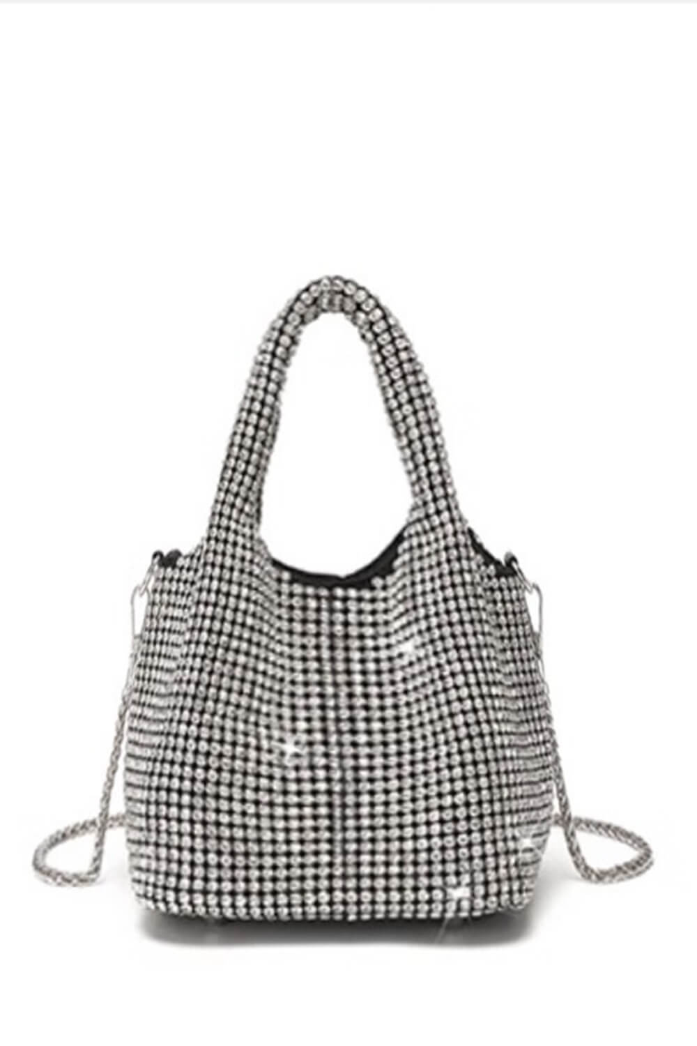 Crystals Embellished Slouchy Mini Tote Handbag